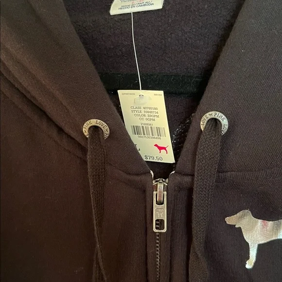 NWT PINK Victoria’s Secret Rare Sequin Zip Up Hoodie - Picture 6 of 11